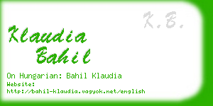 klaudia bahil business card